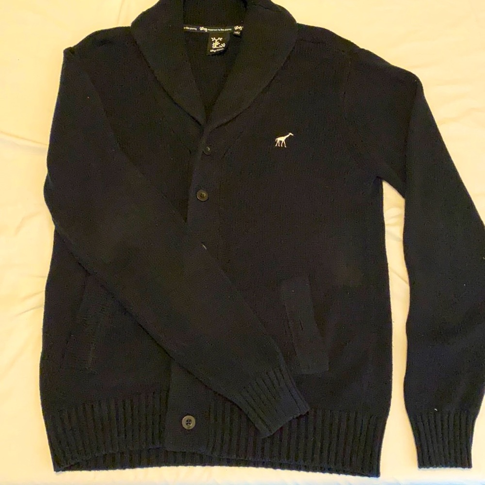 LNG Mens Black Cardigan Size Medium